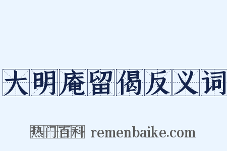大明庵留偈反义词是什么意思的图片
